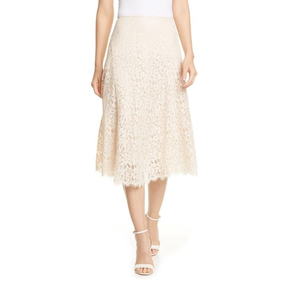 Lewit blush pink laced midi lace skirt - Picture 1 of 11